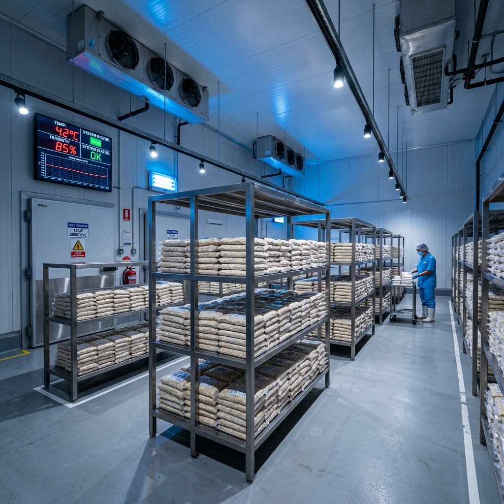 Cold chain storage room at Shauzi Tempe factory