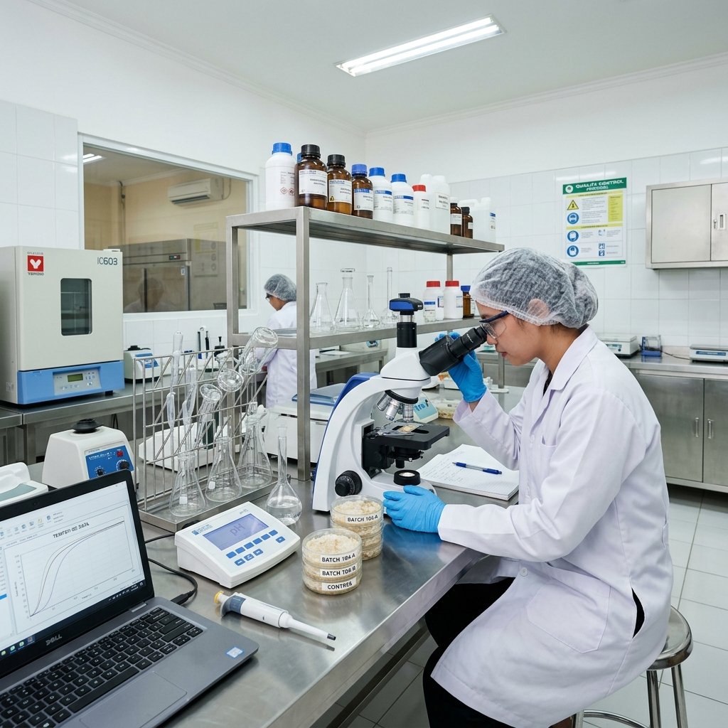 Quality control laboratory at Shauzi Tempe production facility